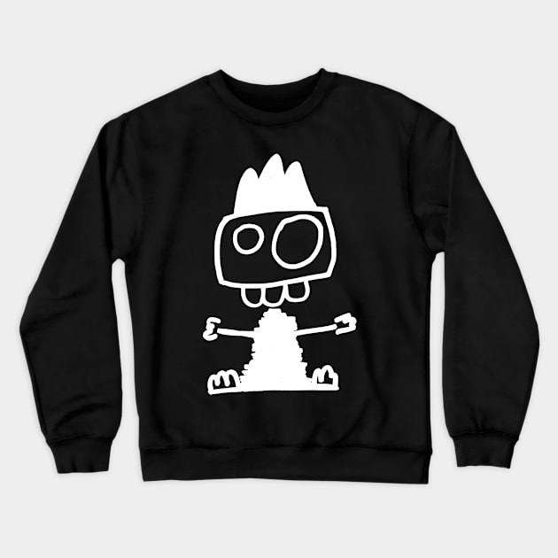 Cute monster - Mostrone Dentone (white on black) Crewneck Sweatshirt by LiveForever